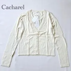 キャシャレル ニットカーディガン フリル レース Vネック カシミヤ混のサムネイル
