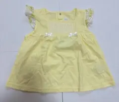 【新品】80〜90cmイエロー フリル袖 トップス
