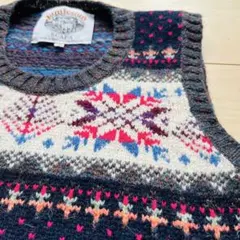 【SCAPA】×【Jamieson's】フェアアイル柄 ニットベスト Lサイズ