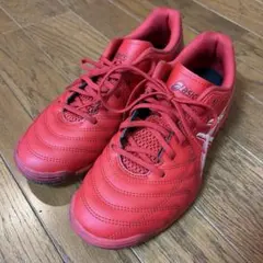 asics サッカー室内シューズ24.5 calcetto wd9 赤