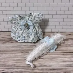 10cm-11cm ぬい服 ブルーワンピース ちびぬい服 ハンドメイド品