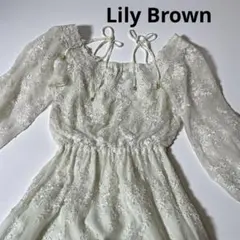 Lily Brown レース刺繍 シアーロングワンピース F