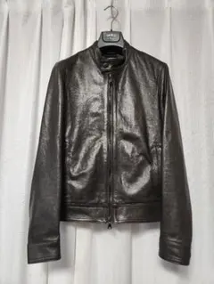 【美品】エンメティ　JURI　NAPPA CERATA　レザー　濃茶　44のサムネイル