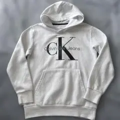Calvin Klein Jeans パーカー ホワイト　トレーナー　フード付き