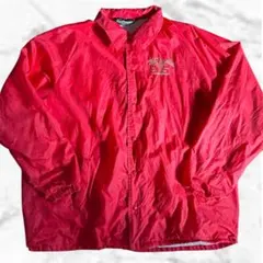 【USA製】80sコーチジャケット ナイロン 記念ジャケット レッド XXL