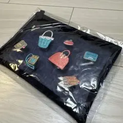 Kitamura メッシュポーチ 刺繍入り ネイビー