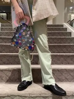 2020SS/配色ラインリブパンツのサムネイル