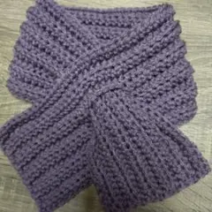 パープル 系ハンドメイドミニマフラー　12