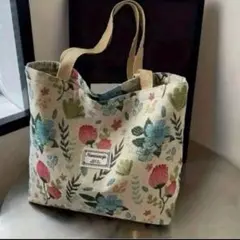 迅速発送！　両面デザイン　トートバッグ　花柄　② ショルダーバッグ　大容量