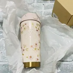 SAKURA2026ステンレスTOGOボトルピンクベージュ＆ゴールド　箱付き