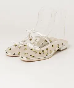 Casselini 刺繍 メッシュ フラットサンダル 24.0cmのサムネイル