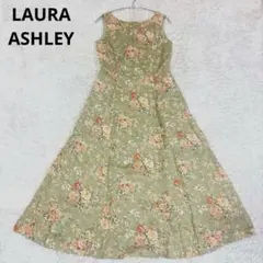 極美品✨ローラアシュレイ ロング　ワンピース　花柄　ノースリーブ　Aライン