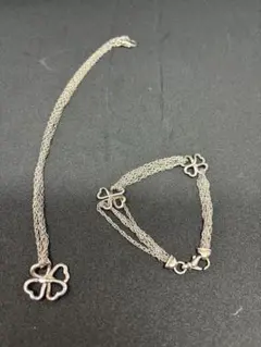 SV925 クローバーモチーフ ネックレス シルバー925 2点まとめ