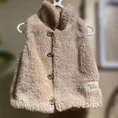 1歳2歳フリース ベージュ ベスト 90cm