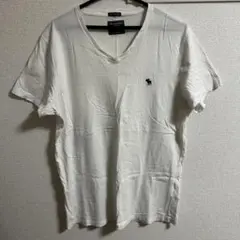 アバクロ Abercrombie&Fitch ホワイト Vネック Tシャツ