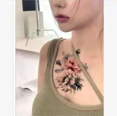 ✧︎粗茶屋✧︎3枚セット✧︎日本語使用説明付きタトゥーシール複S㉗花3種2