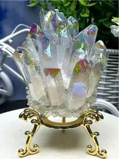 アーカンソー産レインボーオーラ水晶クラスターB88U6/81U18D