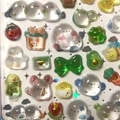 シマエナガ　小鳥　ヒヨコ　ハムスター　ボンボンドロップシール　立体