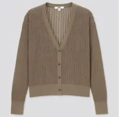 UNIQLO ハイツイストコットンショートカーディガン 長袖 Lのサムネイル