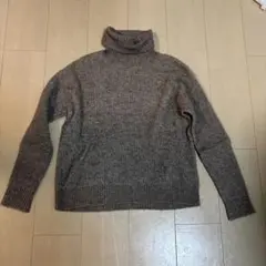 無印良品　タートルネック ニット　ブラウン　ベージュ　M