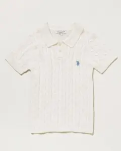 U.S POLO ASSN. ケーブル編みニットポロシャツ