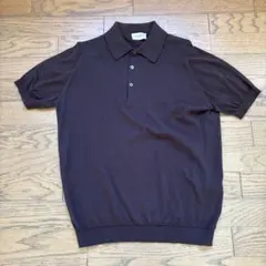 美品 ジョンスメドレー ADRIAN ニット ポロ S ネイビー 紺 英国製