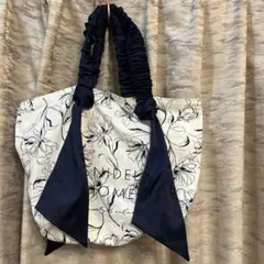 SNIDEL HOMEキャンバストートバッグBIGトワルドジュイ柄 ネイビー 