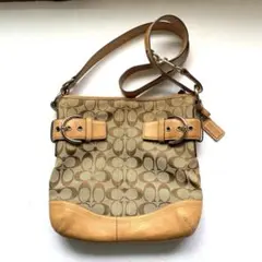 再値下げ！COACH ショルダーバッグ シグネチャー キャンバス レザー