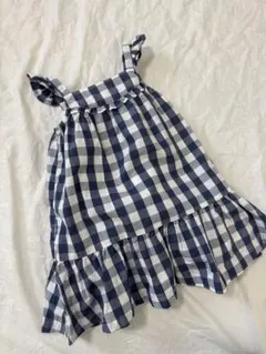 ギンガムチェック ブルー ネイビー ワンピース GAP 90