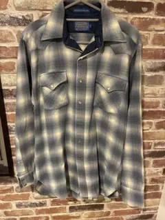 70s PENDLETON ペンドルトン オンブレ ブルー×ホワイト ウエスタン