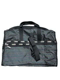 美品　LeSportsacストライプ柄ナイロンボストンバッグ