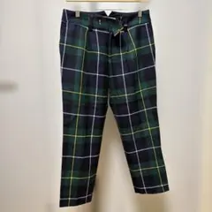 KARINE グリーン系チェック スラックス