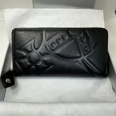 【新品！訳あり】VivienneWestwood　長財布ブラック　型押しオーブ