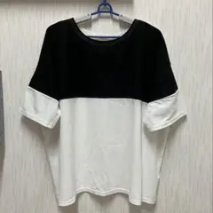 【INTER FACTORY】メンズ　バイカラー 半袖Tシャツ ビックTシャツのサムネイル