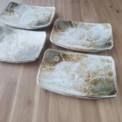 【新品未使用】小谷田潤　もこもこ長四角皿ともこもこ四角豆皿 3点セット 新品未使用】小谷田潤 もこもこ長四角皿ともこもこ四角豆皿 3点セット