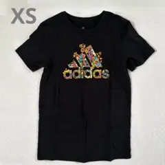 アディダス 半袖 Tシャツ トップス レディース XS 黒 ロゴ
