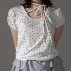 apresjour mignon チョーカートップスドットホワイト　フリーサイズのサムネイル