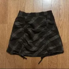 チェック ミニスカート ギャザー 韓国風