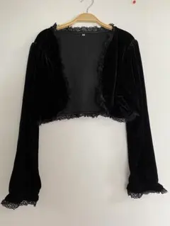 黒いベルベットクロップドボレロ　ショートボレロお祝い事