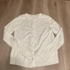 UNIQLO クルーネックカーディガン 長袖 ホワイト M
