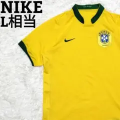 ナイキ スウッシュ 刺繍ロゴ ブラジル代表 ゲームシャツ L相当 黄色 NIKE