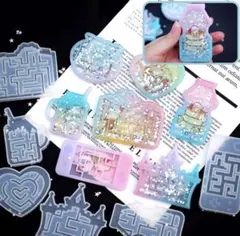 迷路型シリコンモールド 5個 ＋ アルファベット シリコンモールド セット