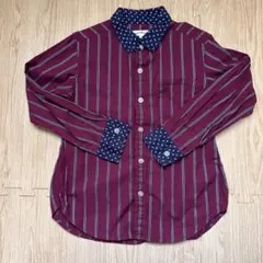 グリーンレーベル  キッズ　ストライプ 長袖シャツ　125