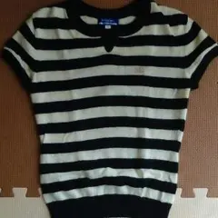 お値下げ　バーバリーブルーレーベル　ボーダー半袖ニット