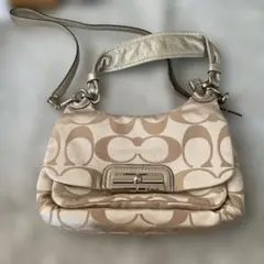 美品　COACH 2wayショルダーバッグ　シグネチャー　ベージュ　y2kのサムネイル