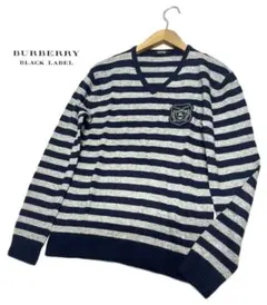 BURBERRY BLACK LABEL（2）Vネック ニット セーター