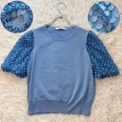 ✨美品✨ アナイ 24SS フラワーチュールレースニットコンビ プルオーバー