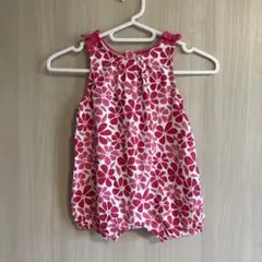 Obaibi花柄ロンパース 86cm ピンク系のサムネイル
