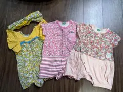 ラグマート花柄カバーオール3枚セット
