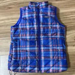 Patagonia キッズ ダウンベスト チェック柄　S（130-140サイズ）
